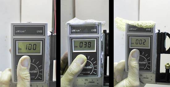 Fig. 5: shed skin experiments - Solarmeter recordings